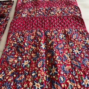 Pottery Barn Red Floral Kitchen Linens